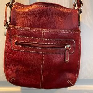 Fossil Morgan Red leather cross body bag
